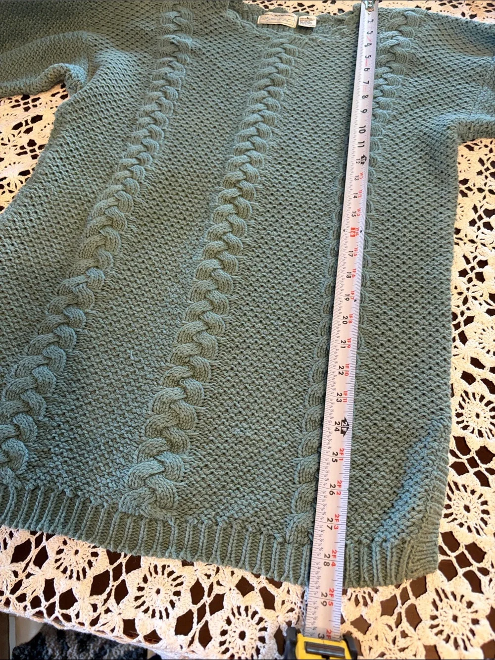 Classic 1990’s Maggie Lawrence Cable Knit Pullover Sweater - Sage Green